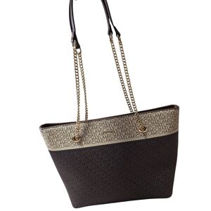 Michaela Signature Black and Gold Tote